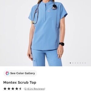 Women's Blue Scrub Top